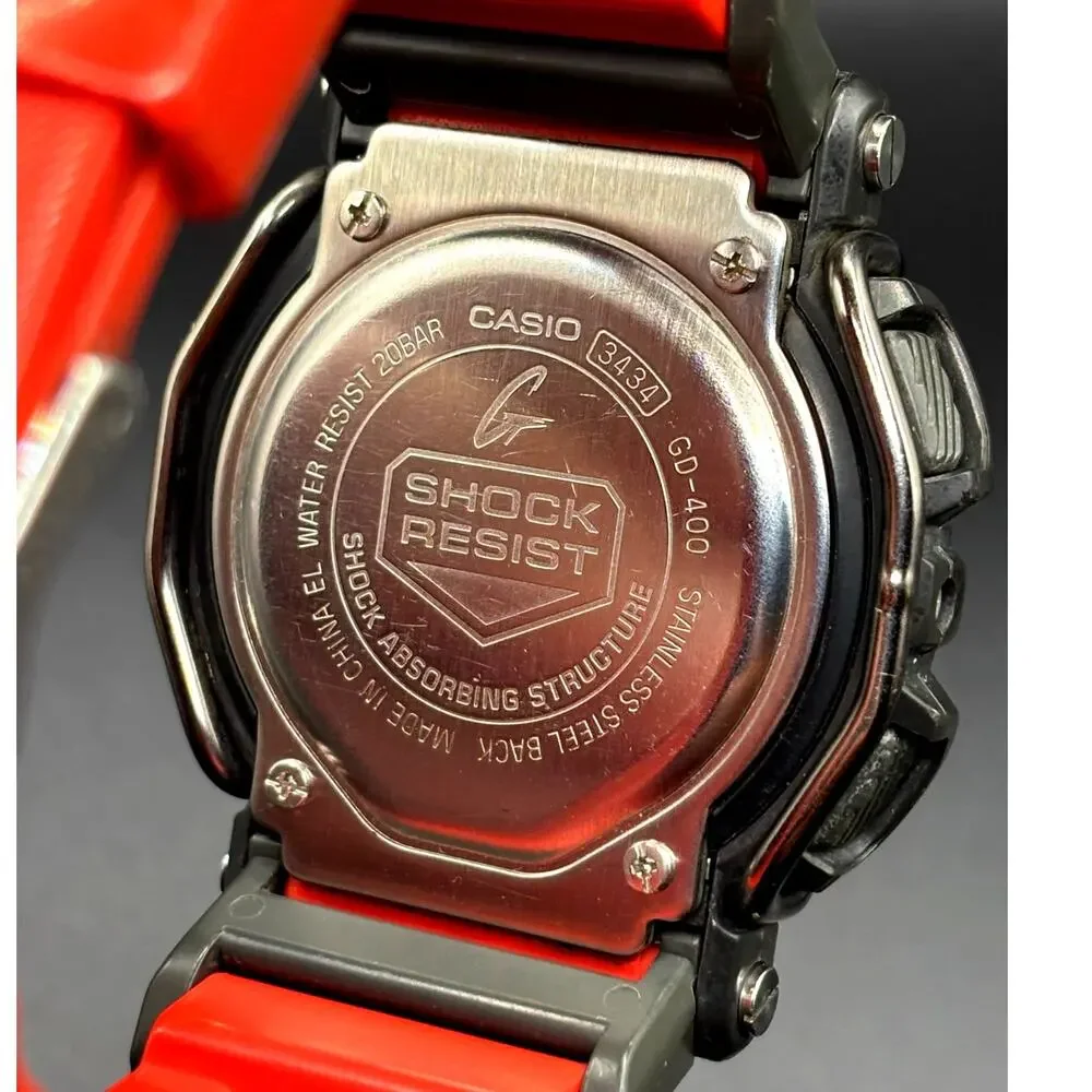 Casio G-Shock GD-400-4 Red Black Digital World Time Men's Watch